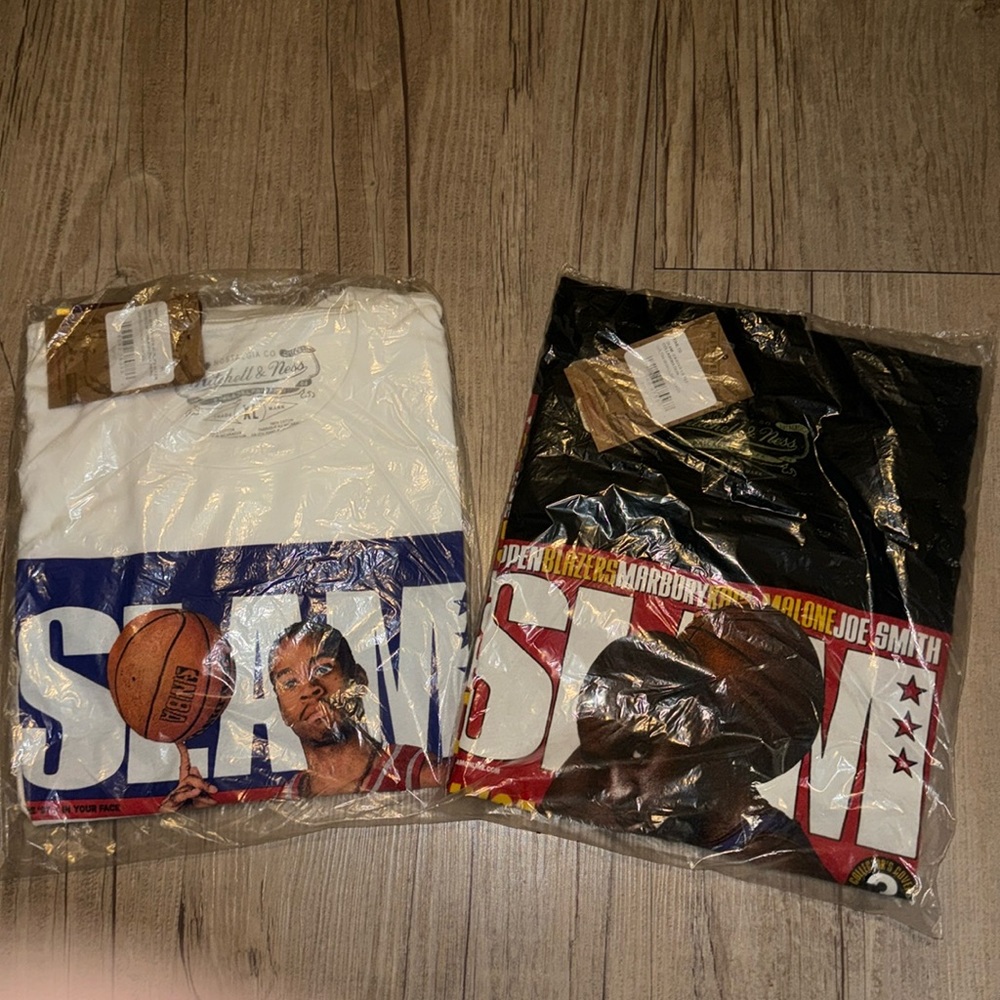 2 New with tags Mitchell and Ness SLAM Magazine T-Shirts Carter Iverson sz XL